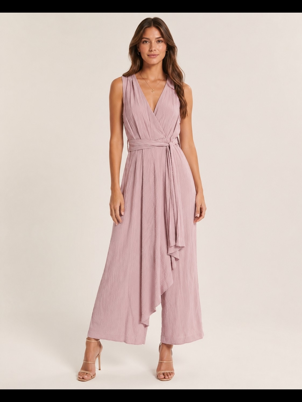 Calvin Klein Dusty Rose Wrap Tie Pants Jumpsuit Size 2
